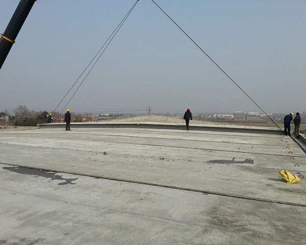 北京粮库双T板吊装完工现场